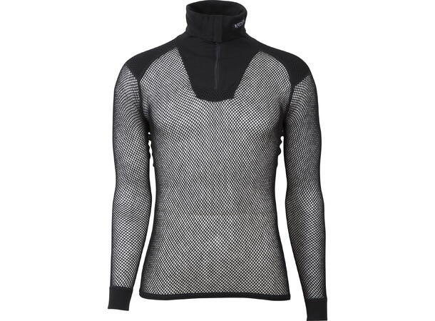 Wool Thermo Zip Polo Black S 