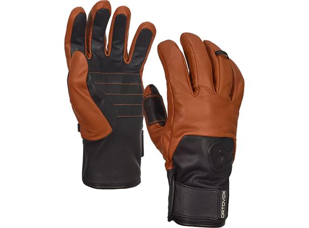 Swisswool Leather Glove Brown S 