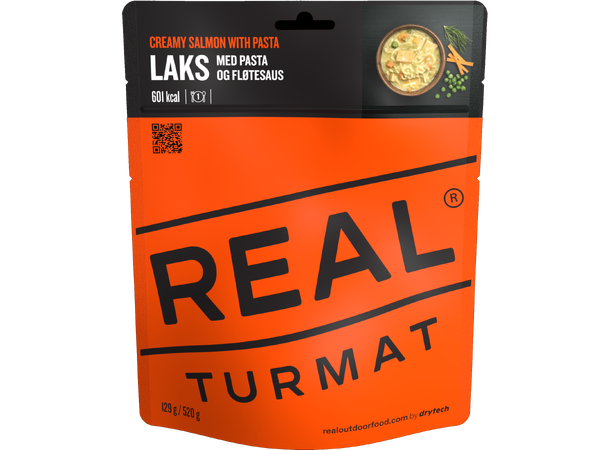 Real Turmat Middag Laks pasta og fløtesaus 