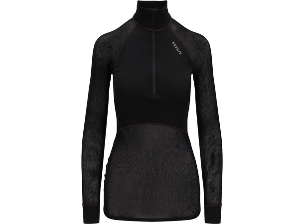 Wool Thermo Light Zip-polo 3/4 W's Black XS 