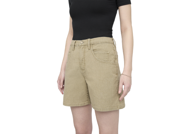 Stretch Canvas High Rise Relaxed Short Tan 29 