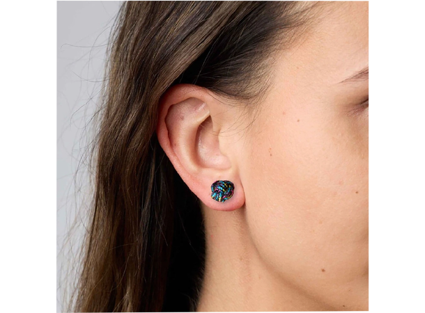 Fuj Fuj Knot Earrings Black Rainbow 