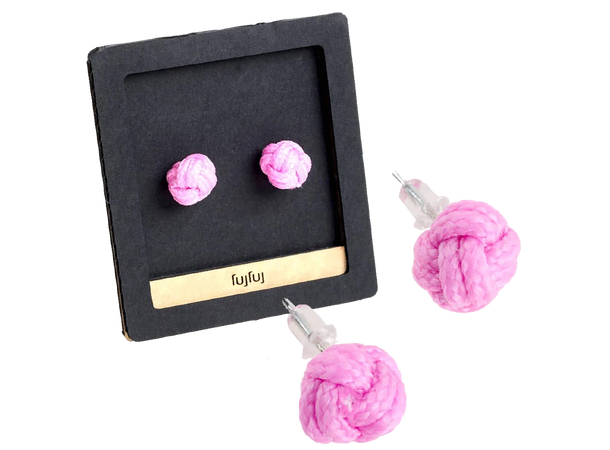 Fuj Fuj Knot Earrings Pink 