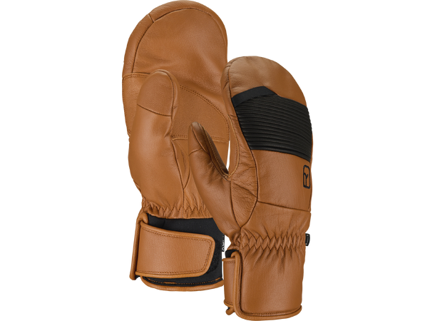 Full Leather Mitten Men Bristle Brown M 