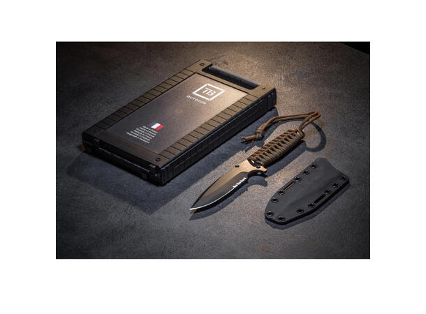 MARAUDEUR KNIFE BLACK G10 Overlevelseskniv, serratert blad 