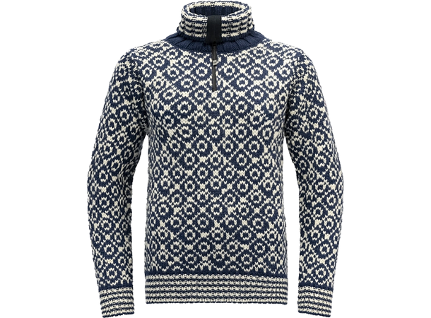 Svalbard Wool Zip Neck Night/Offwhite XS 