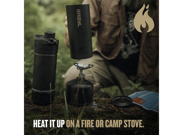 GeoPress® Ti Fil& P Bottle Plus Cook Lid 710ml Black Edition 