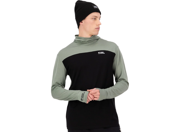 Yotei Merino Powder Hood Long Sleeve Willow/Black L 