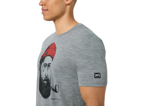 M Stian Sailor Tee Cashmere Grey Melange/Jet Black M 