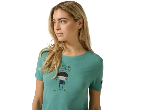W Wood Craftine Tee Lagoon Green/Various M 
