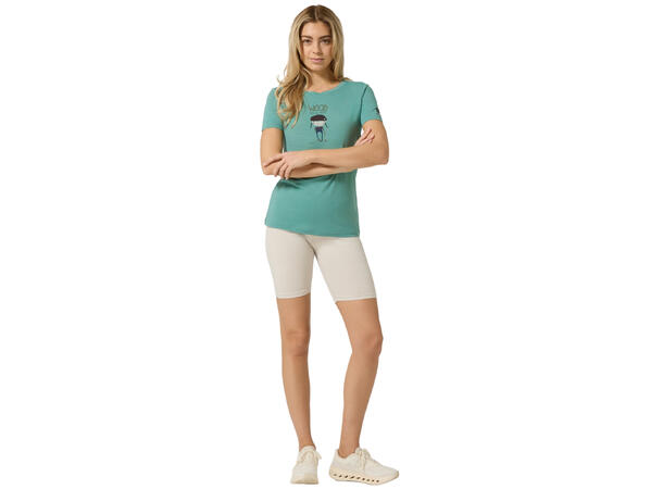 W Wood Craftine Tee Lagoon Green/Various XS 
