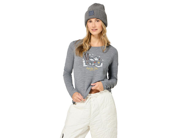 W Apres Ski Ls Cashmere Grey Melange/Various XS 