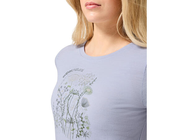W Rock Flowers Tee Forget Me Not Blue/Various XS 