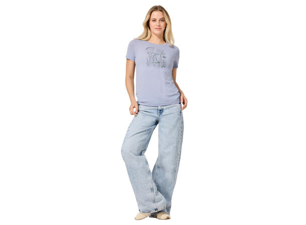 W Rock Flowers Tee Forget Me Not Blue/Various XS 